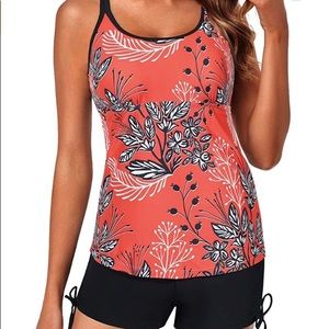 Yonique Womens athletic tankini swimsuit